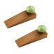 2 Pieces Green Black Crackle Wooden Door Stopper